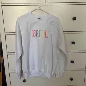BRIDE white Pullover sweatshirt